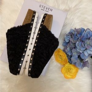 NEW! Lehman Studded Accent Slide Mules By Steven New York